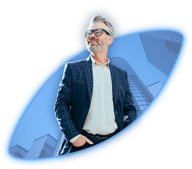 Illustration of a man using AgriGlobal Market platform