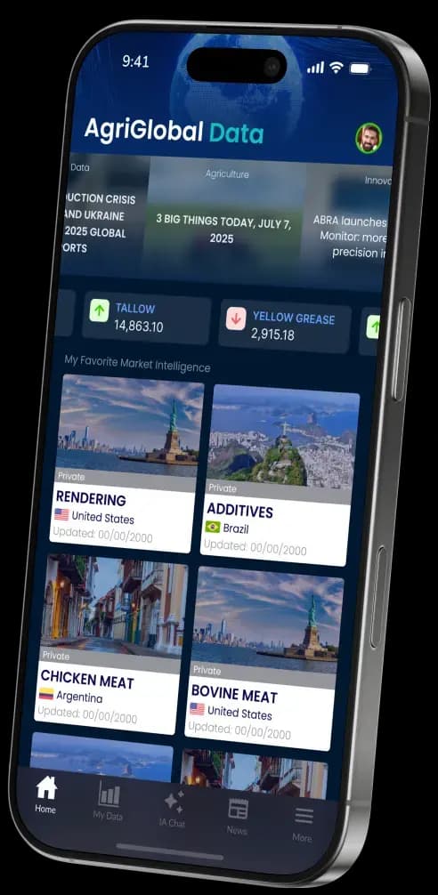 Vista previa de la App Agriglobal en un teléfono
